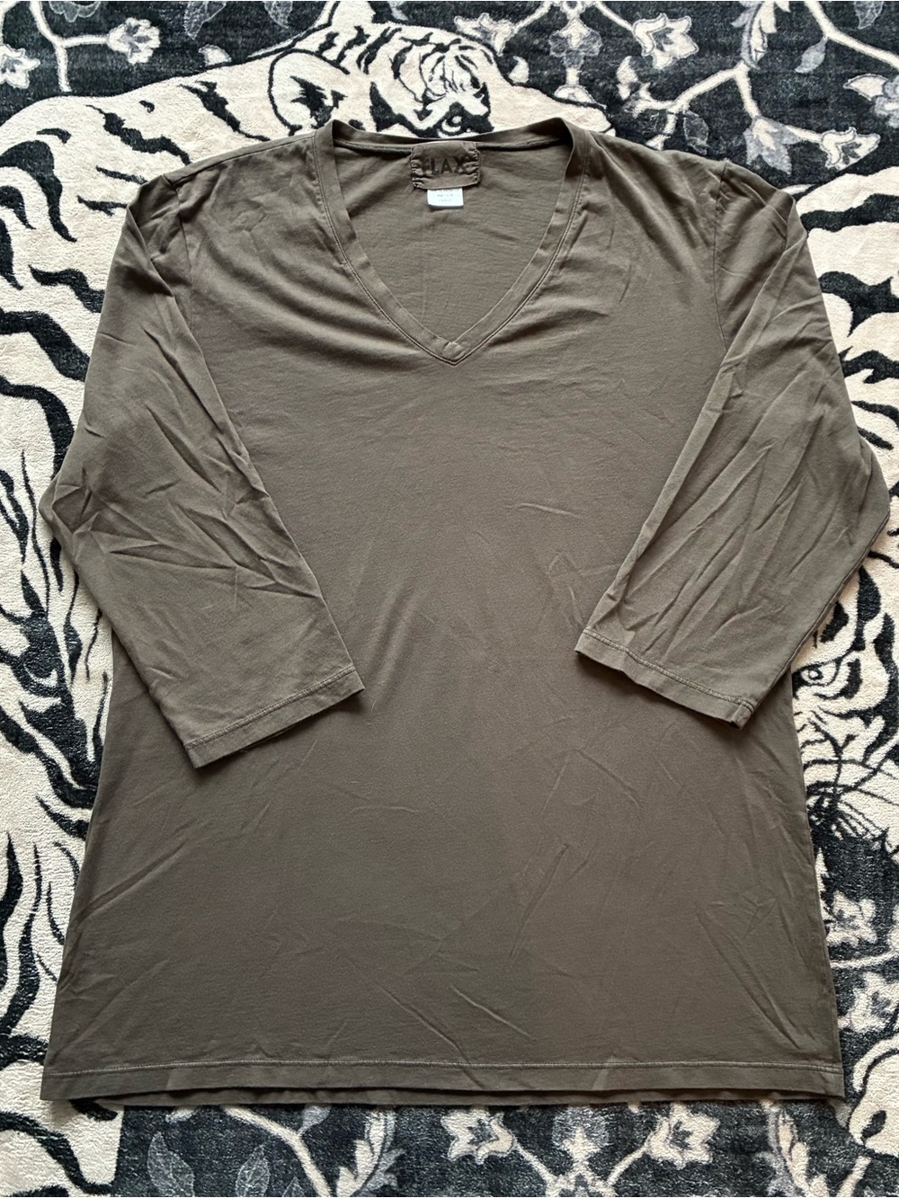015 - WOMENS FLAX LINEN 3/4 SLEEVE SHIRT